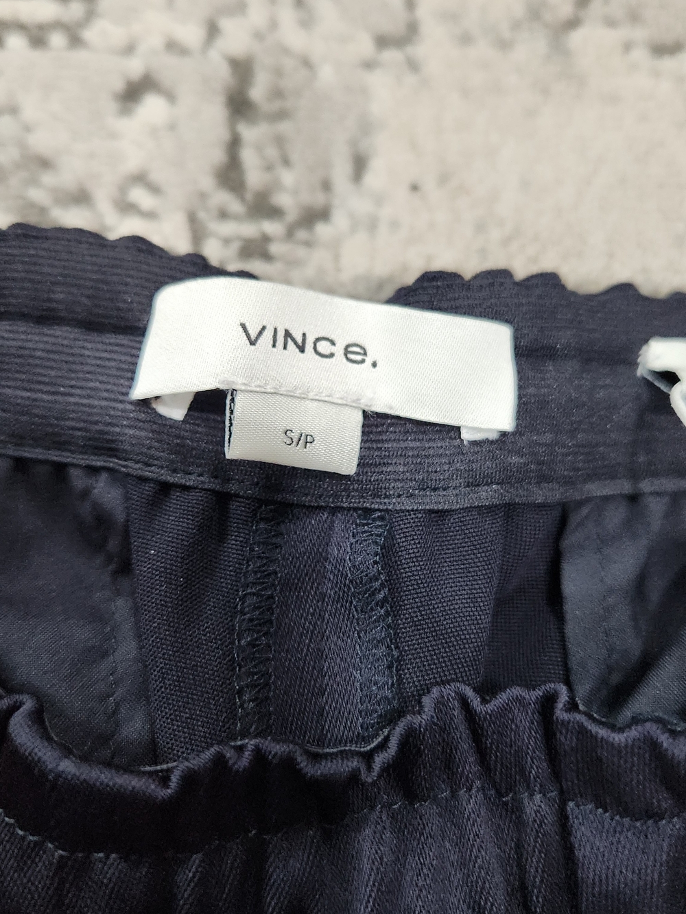 Vince Women's Navy Elastic-Waist Dress Pants - Picture 2 of 10
